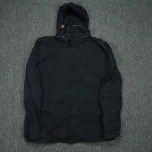 Gap Jacket Mens Large Dark Blue Ripstop Fatigue Military Full Zip Hooded